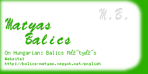 matyas balics business card